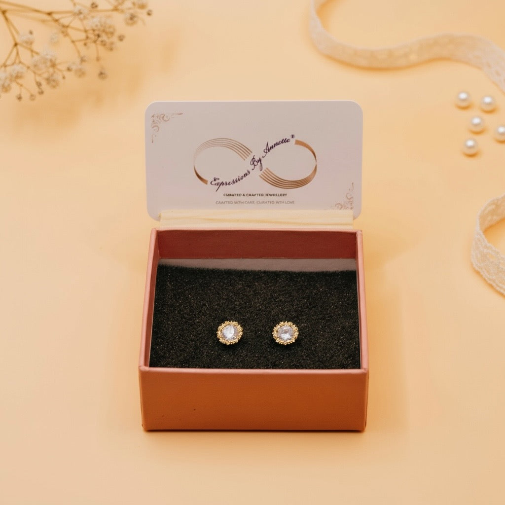 Golden Halo Studs (Gold Finish)