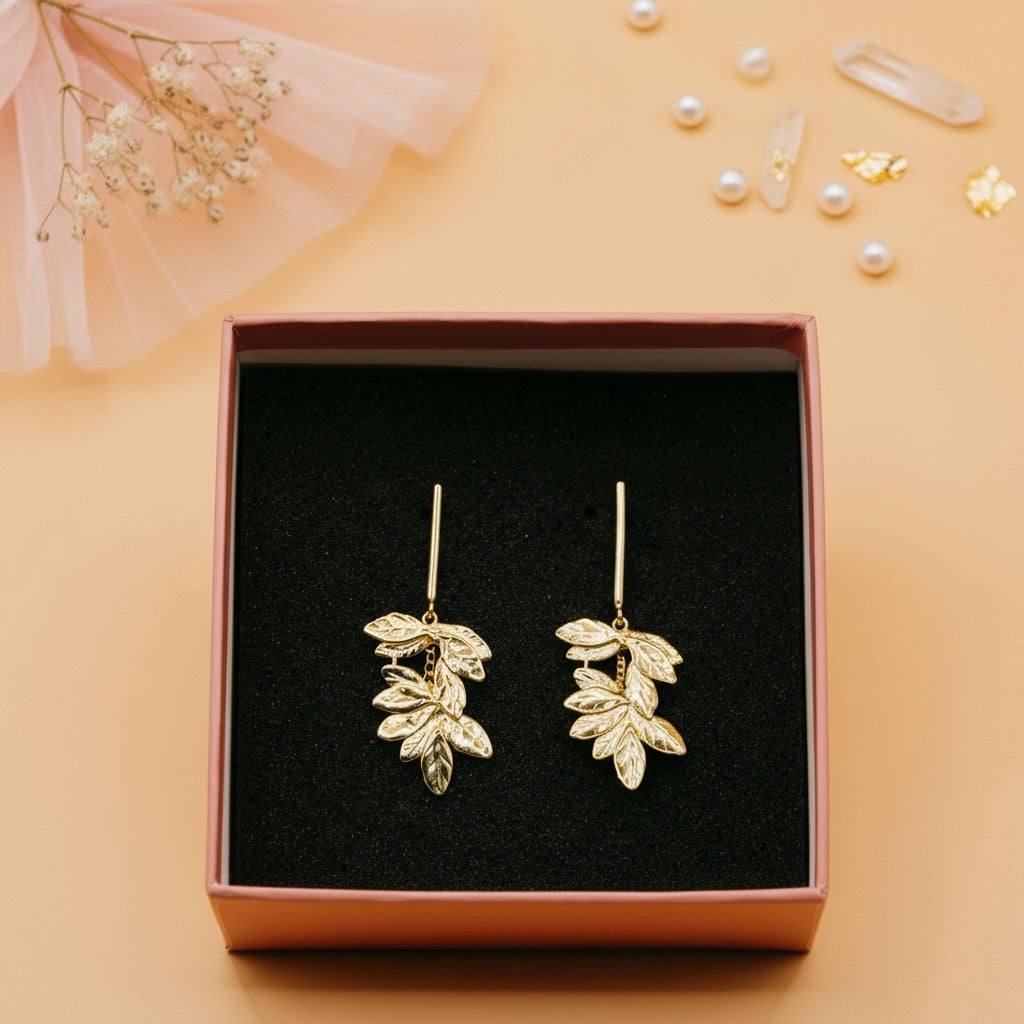Golden Leaf Cascade (18K Gold Finish)