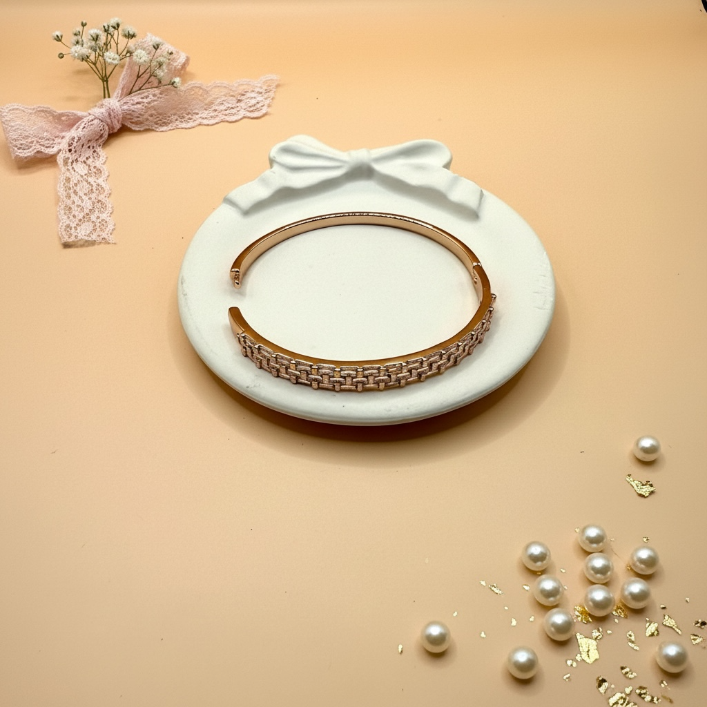 Crystal Line Bracelet (Gold Finish)