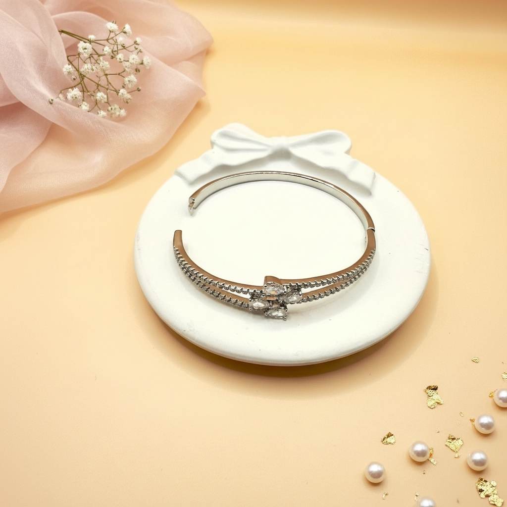 Petal Spark Bracelet (Silver Finish)