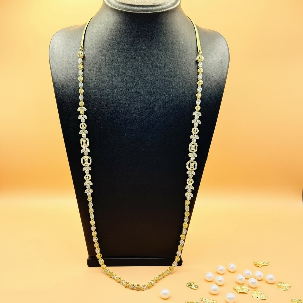 Regal Sparkle Necklace (American Diamond)