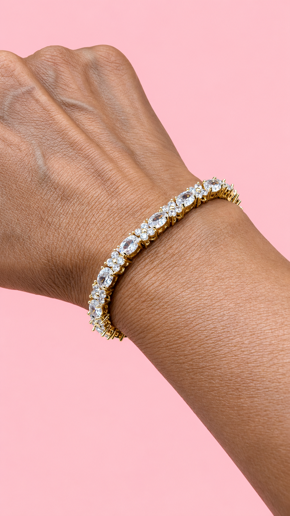 Tennis Bracelet - Gold Finish - New Arrival