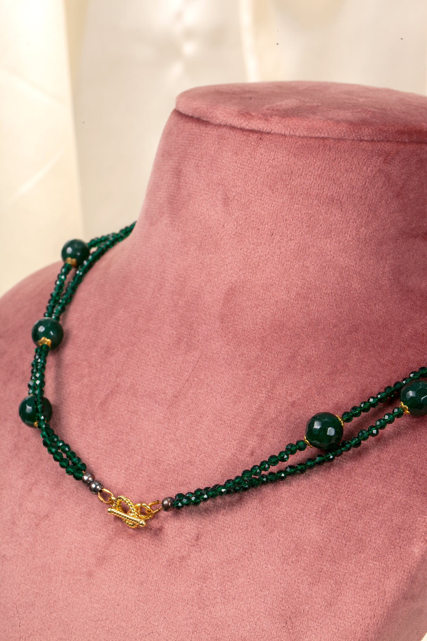 Emerald Illusion - Double Strand Green Agate Necklace