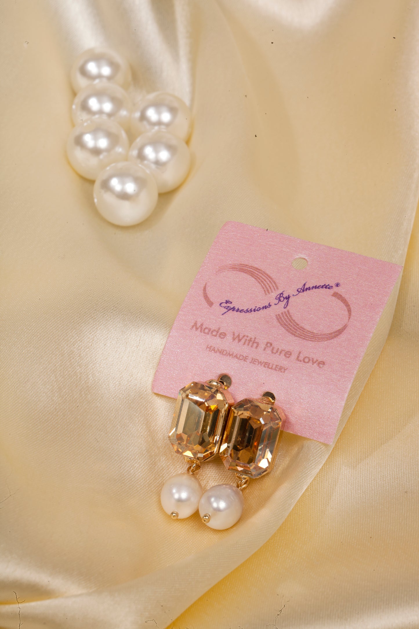 Champagne Glow - Swarovski Crystal & Pearl Drop Earrings
