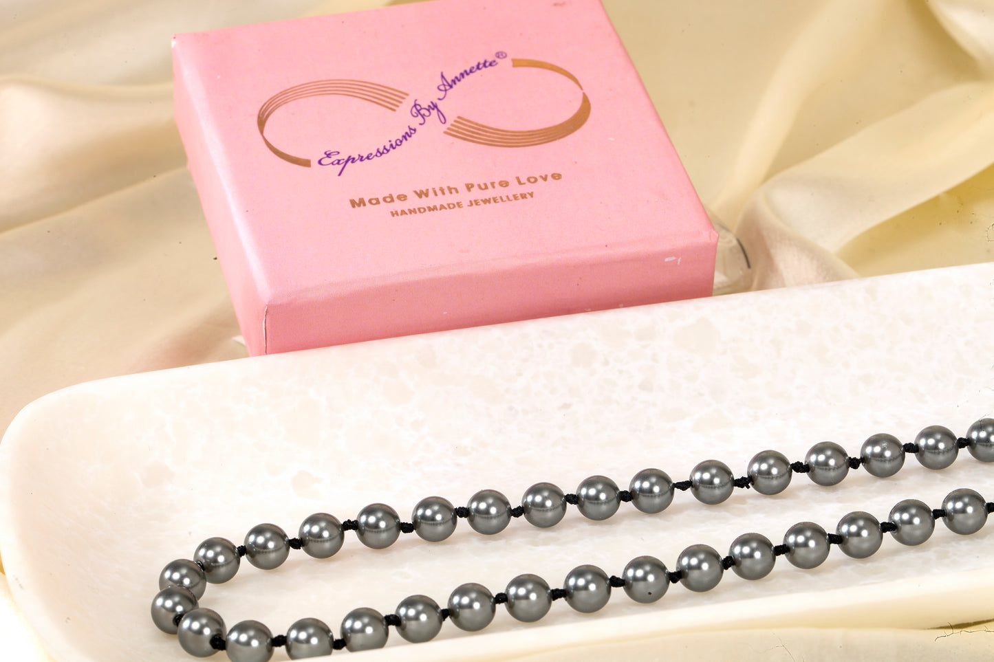 Moonlit Noir - Swarovski Pearl Necklace
