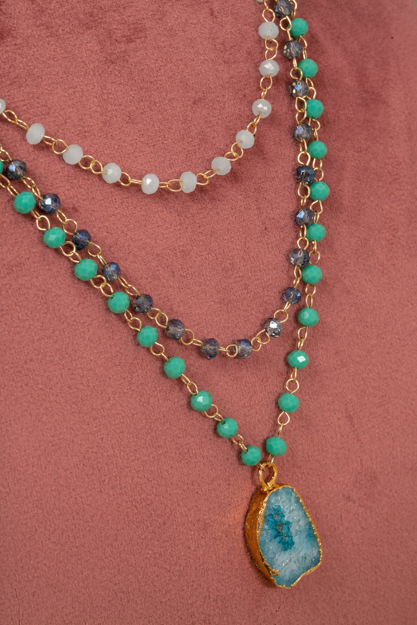 Mystic Tides Layered Gemstone Necklace