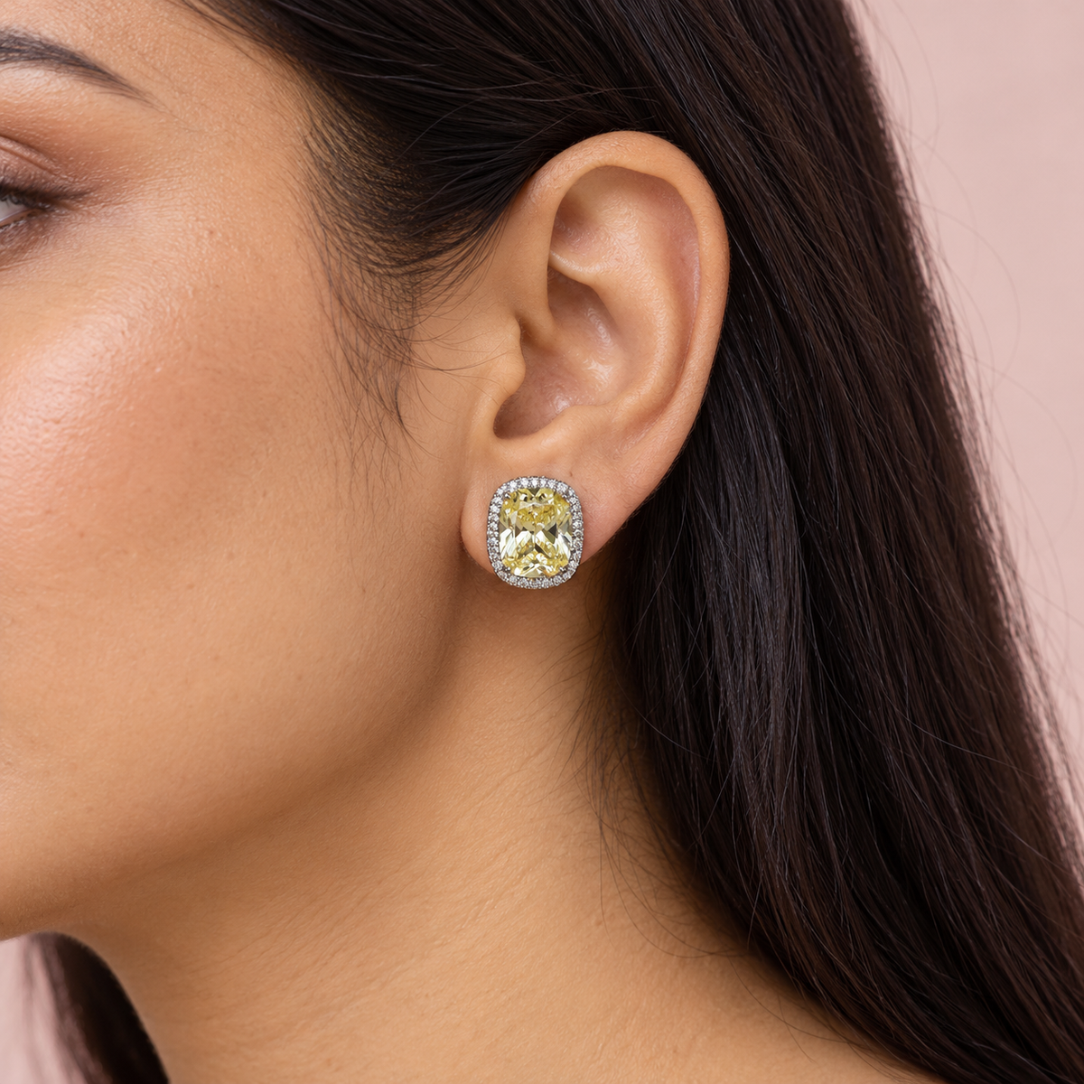 Lemon Halo Studs