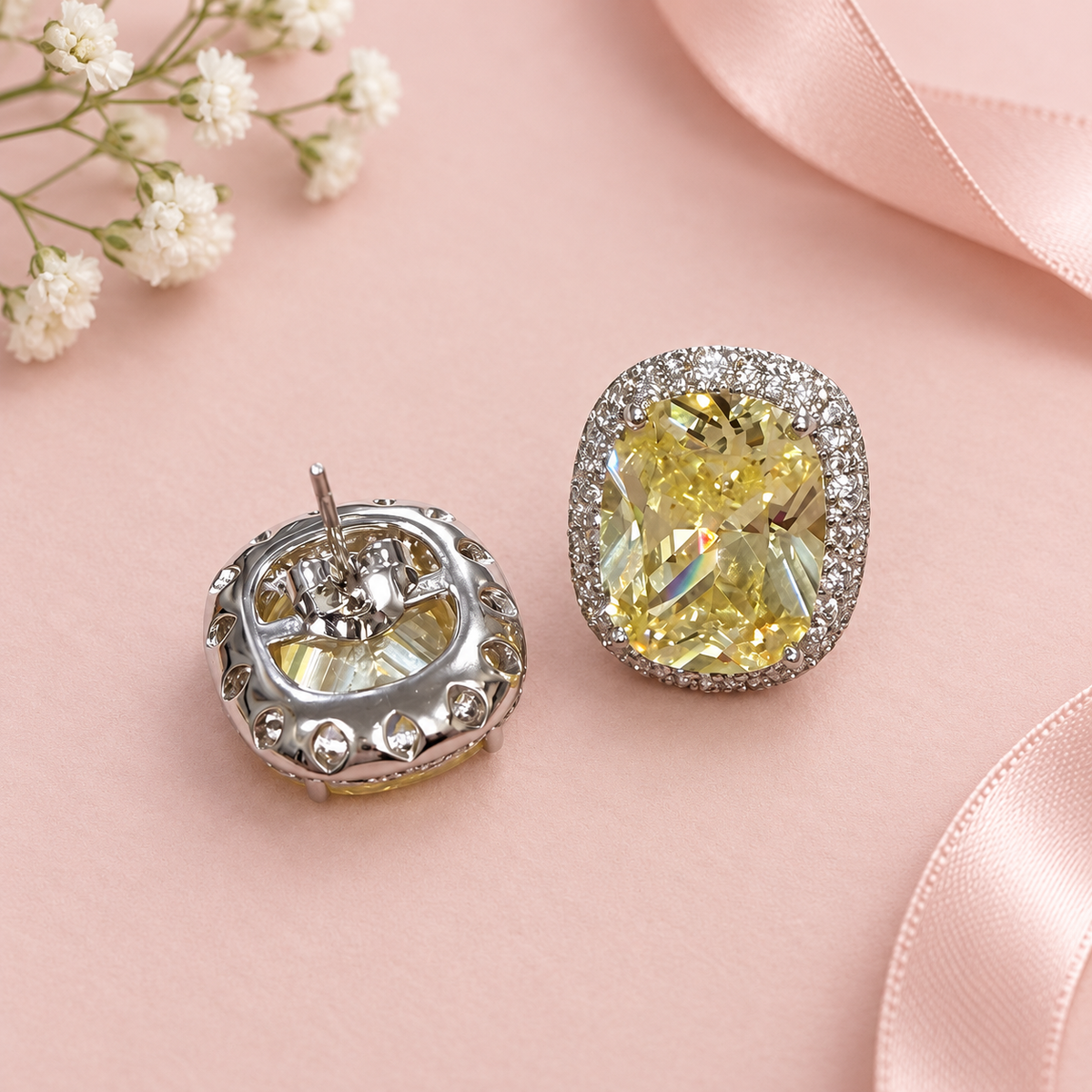 Lemon Halo Studs