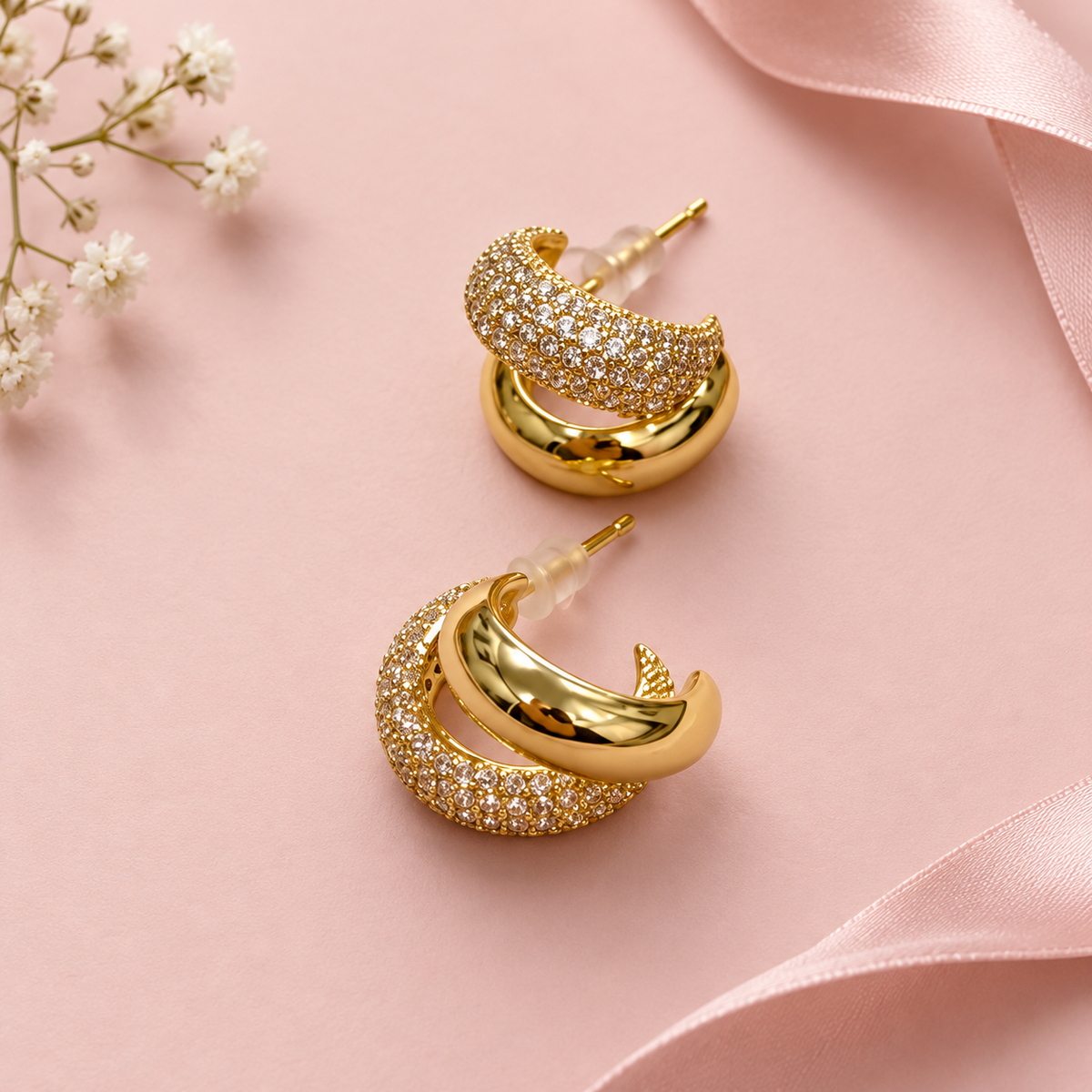 Golden Duet Hoops