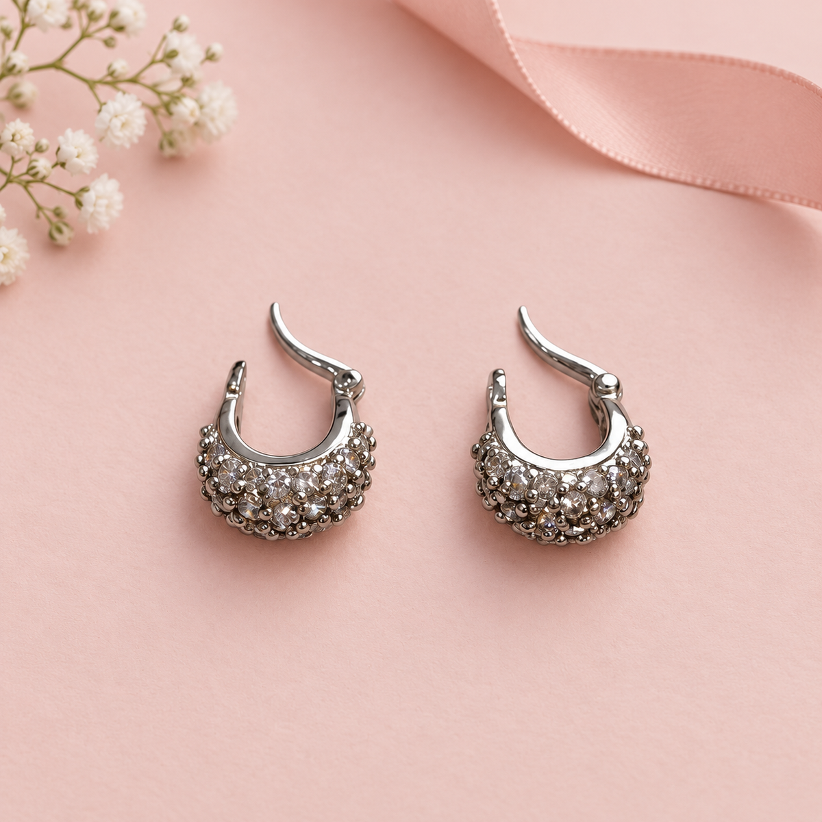 Radiant Embrace Hoops (Sterling Silver)
