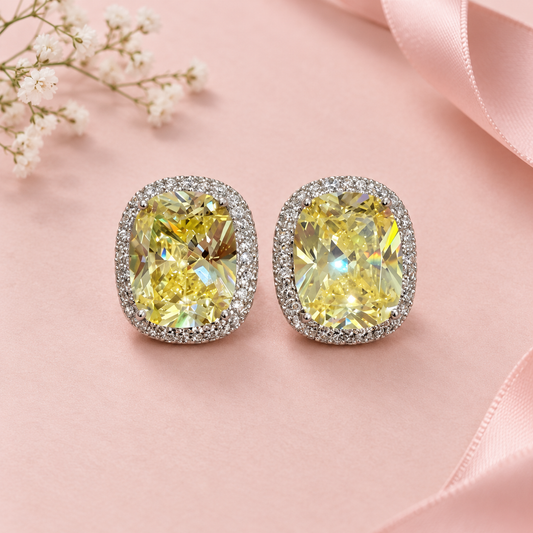 Lemon Halo Studs