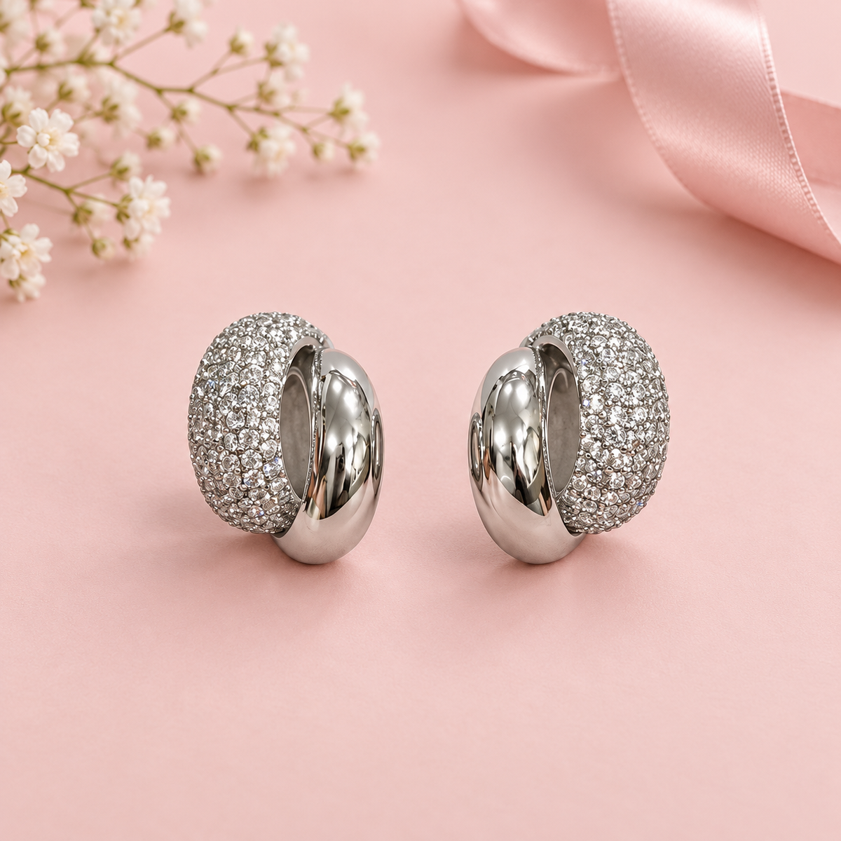 Silver Duet Hoops