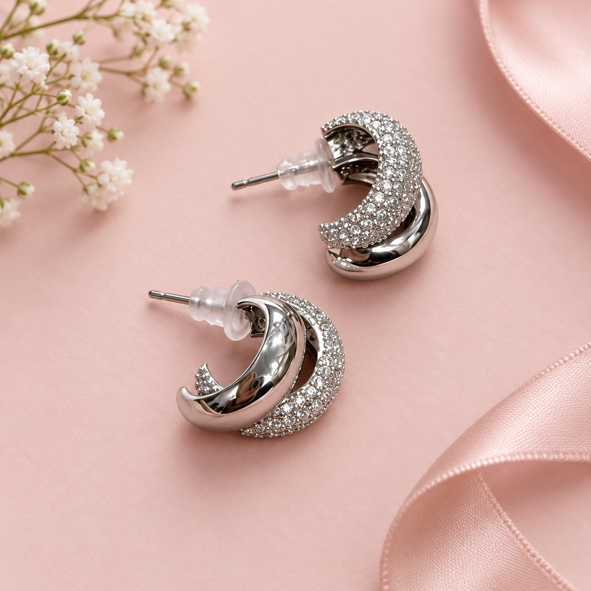 Silver Duet Hoops