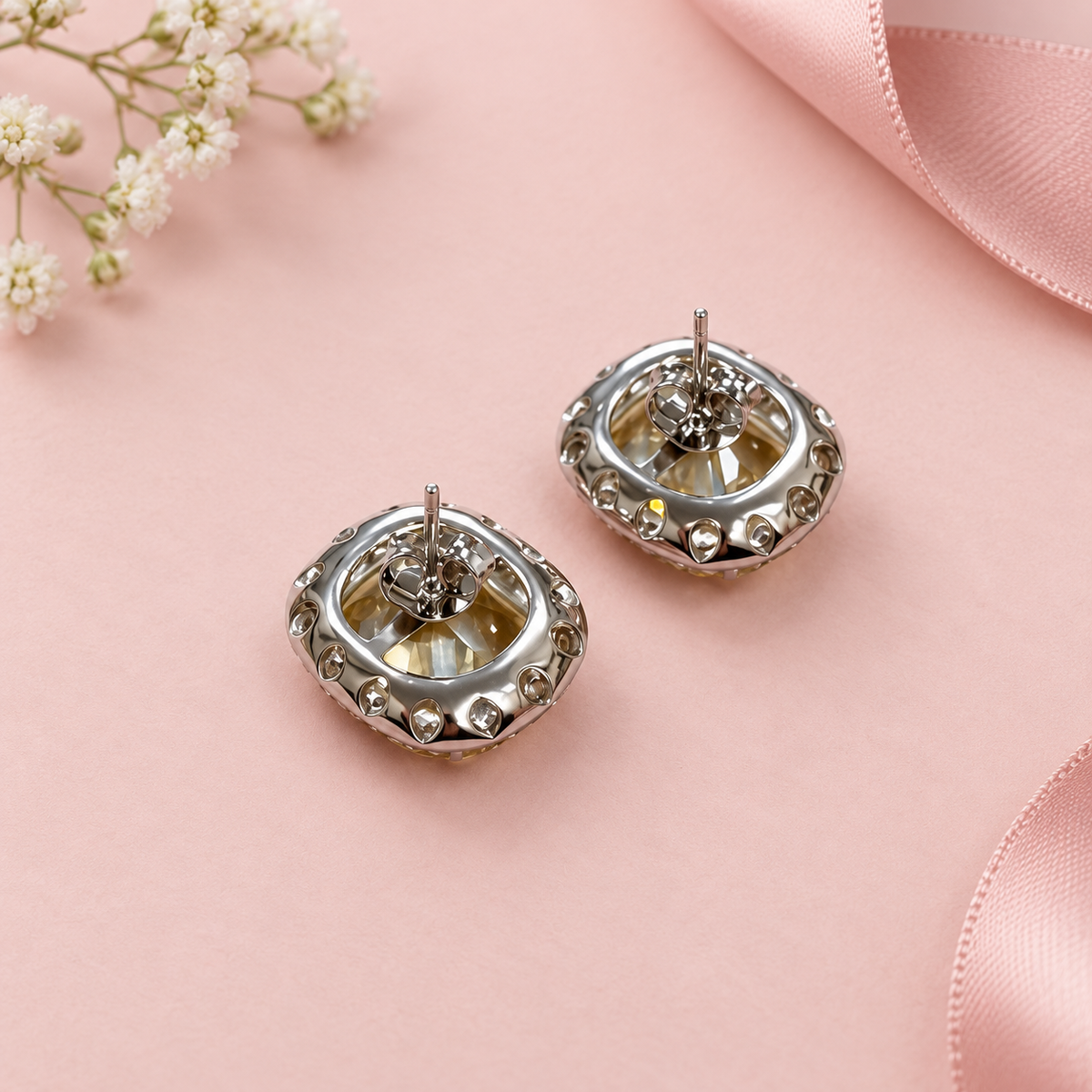 Lemon Halo Studs