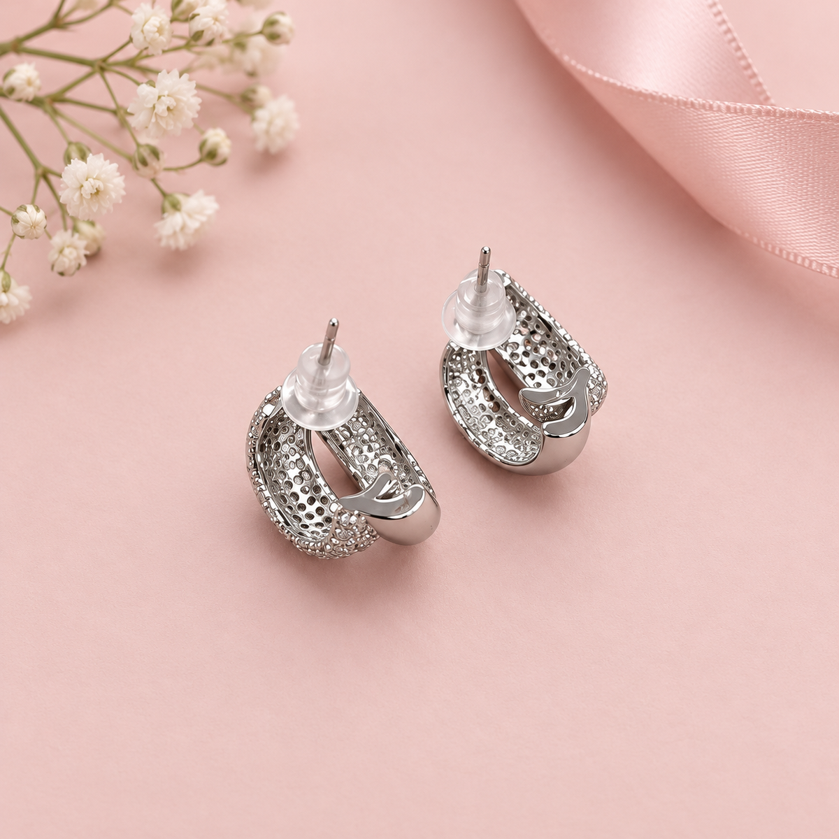 Silver Duet Hoops