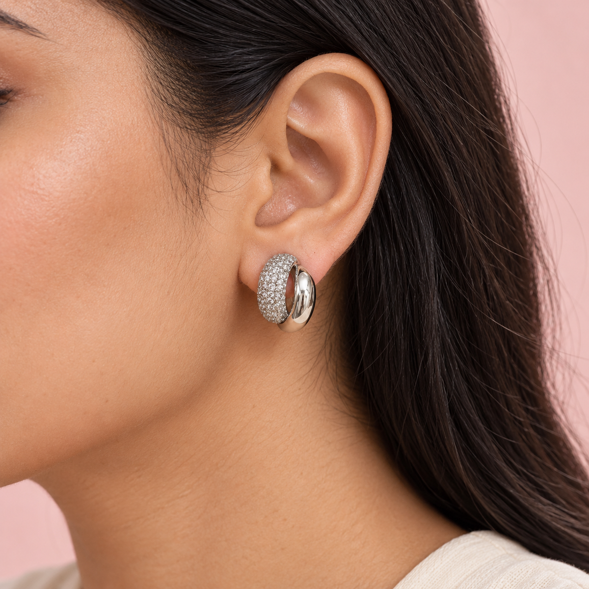 Silver Duet Hoops