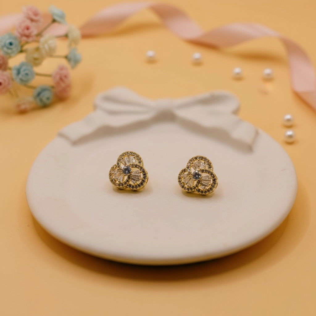 Twinkle Bloom Studs (Gold Finish)