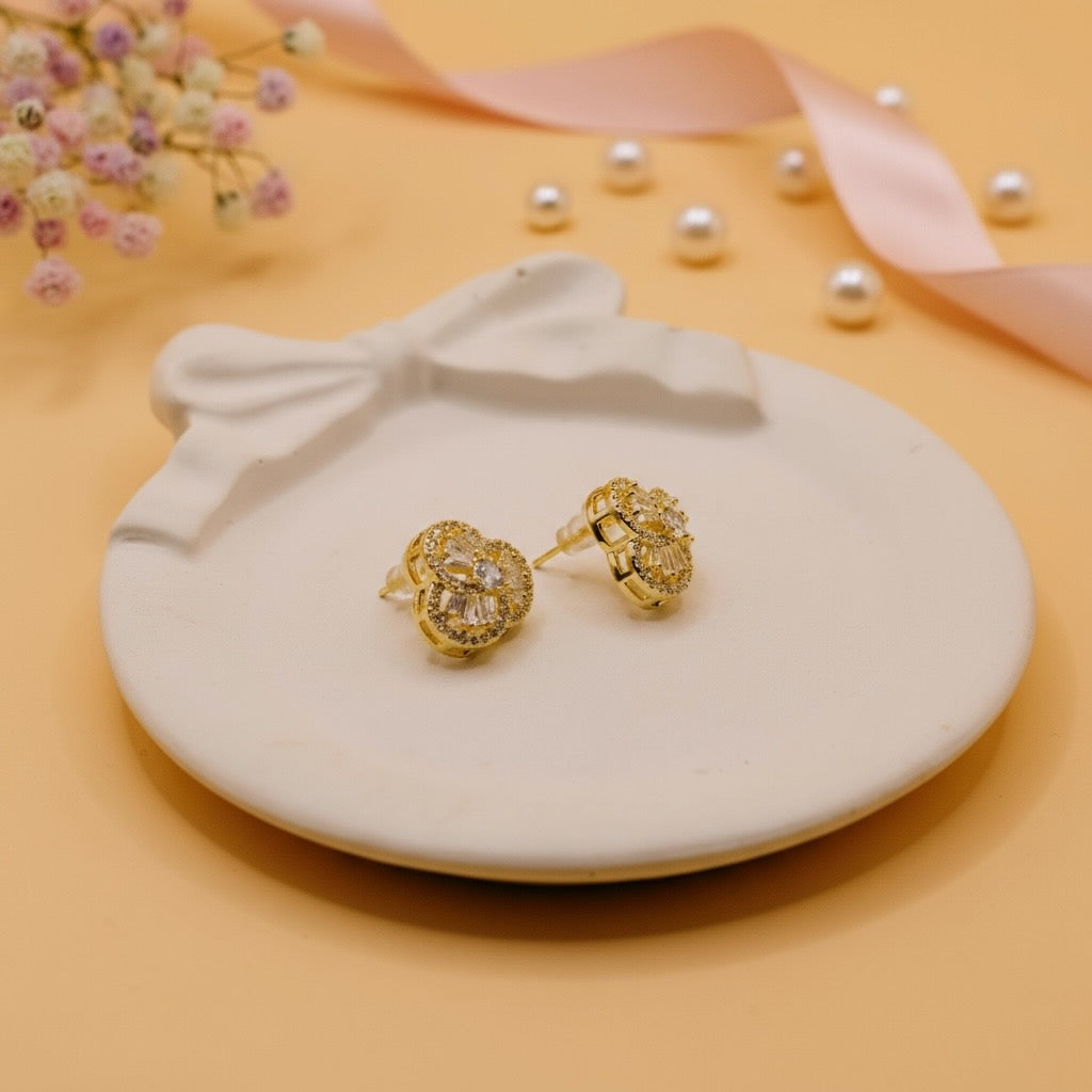 Twinkle Bloom Studs (Gold Finish)