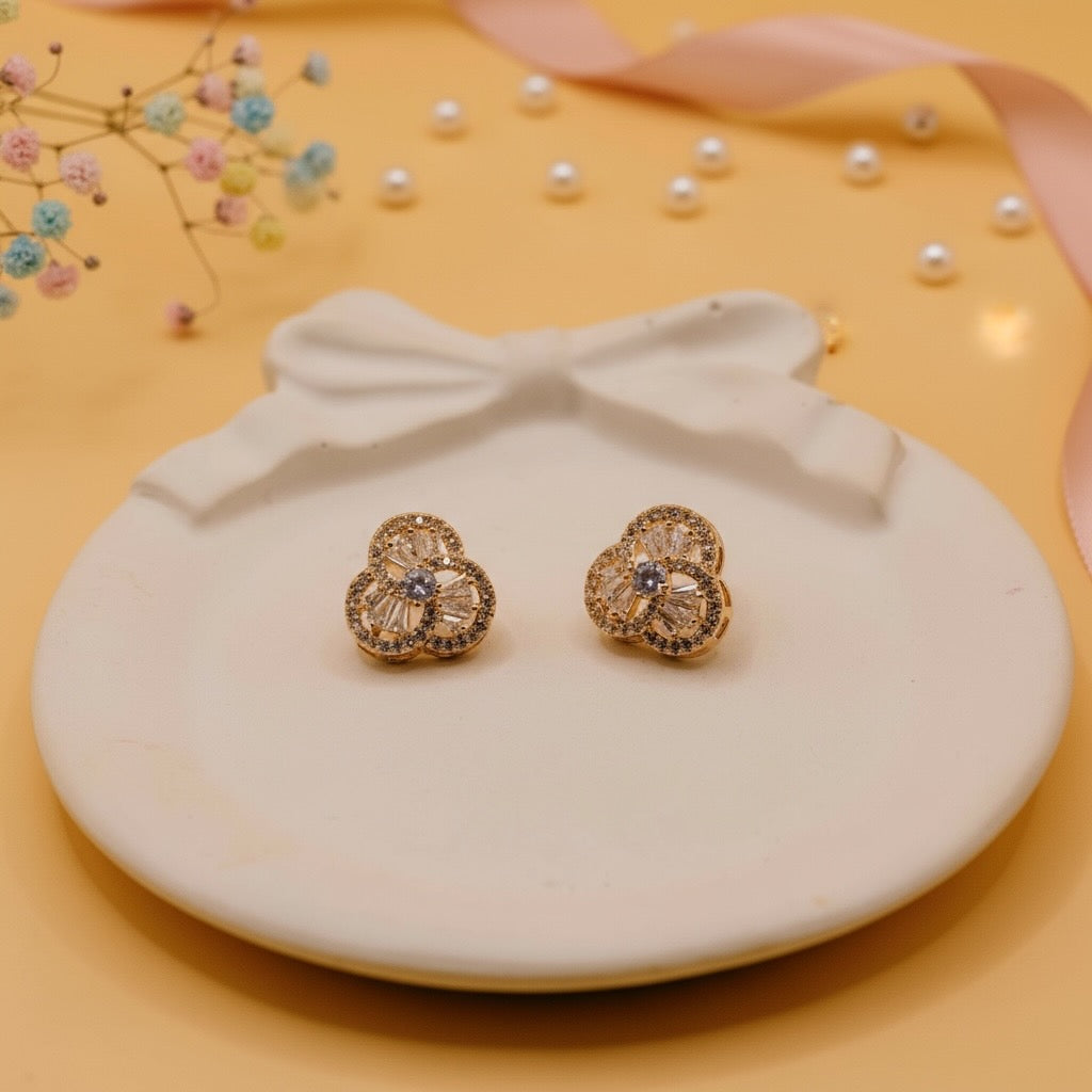 Twinkle Bloom Studs (Rose Gold Finish)
