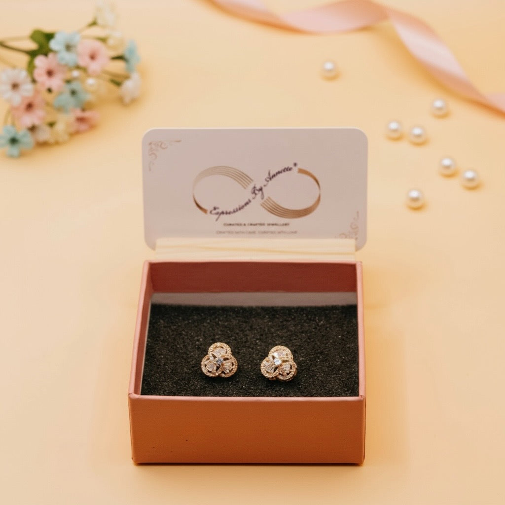 Twinkle Bloom Studs (Gold Finish)
