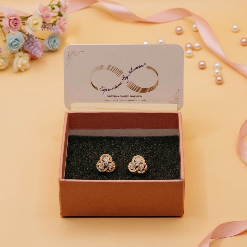 Twinkle Bloom Studs (Rose Gold Finish)