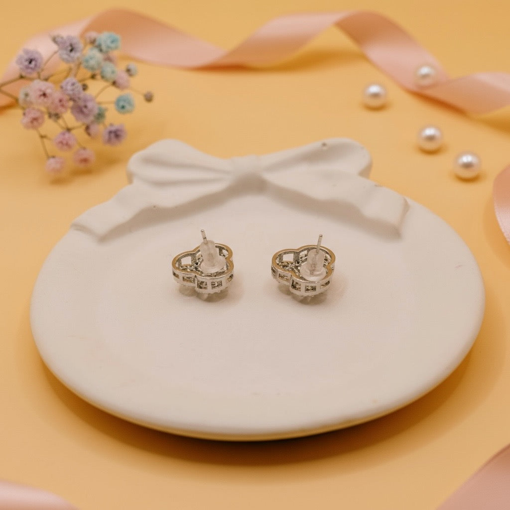 Twinkle Bloom Studs (Silver Finish)