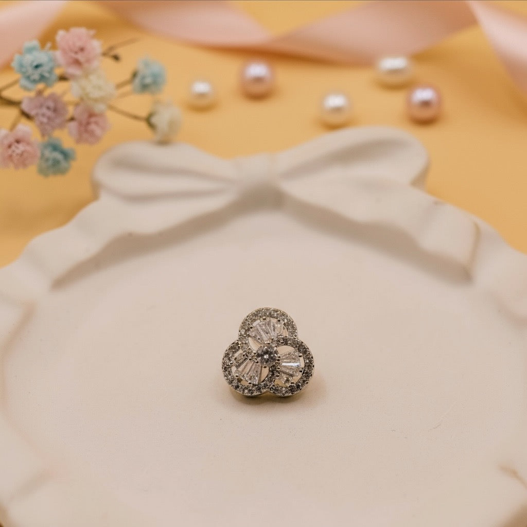Twinkle Bloom Studs (Silver Finish)