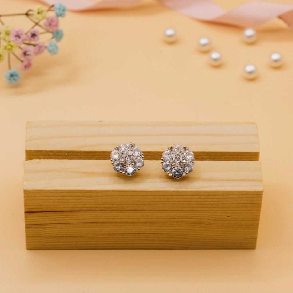 Aurora Bloom Studs (Silver Finish)