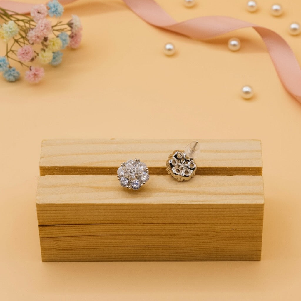 Aurora Bloom Studs (Silver Finish)