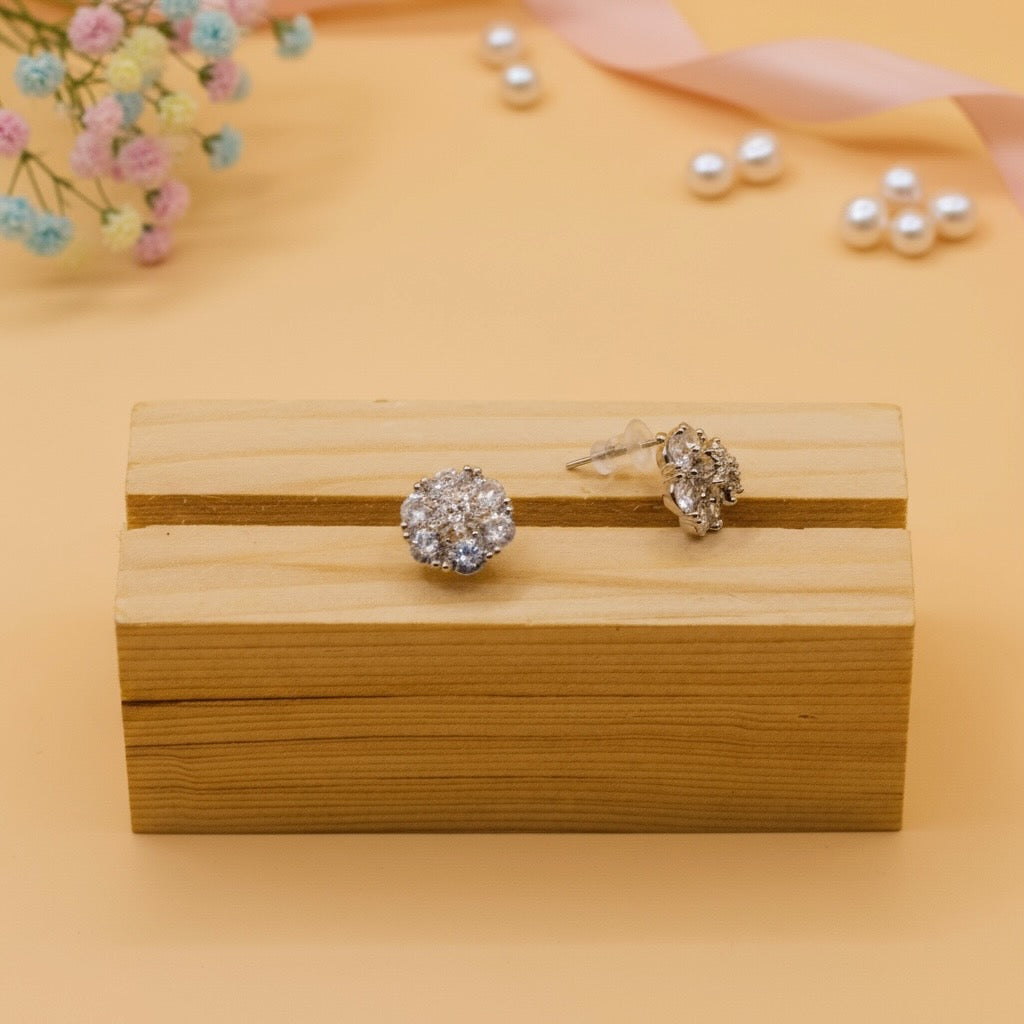 Aurora Bloom Studs (Silver Finish)