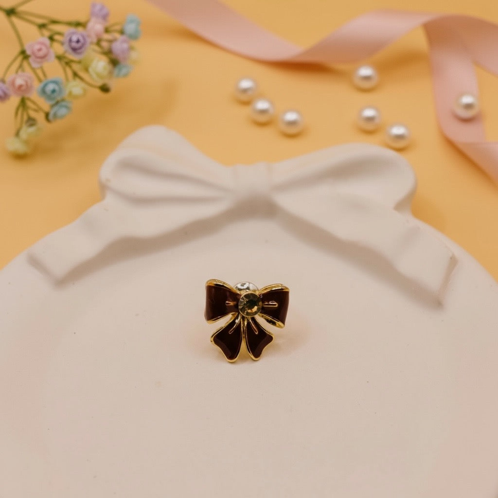 Crimson Charm Bow Earrings