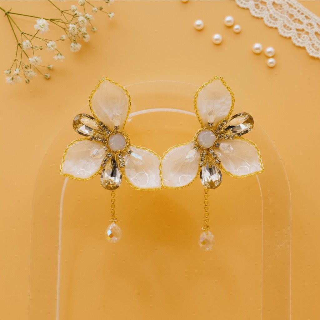Petal Crystal Bloom Earrings