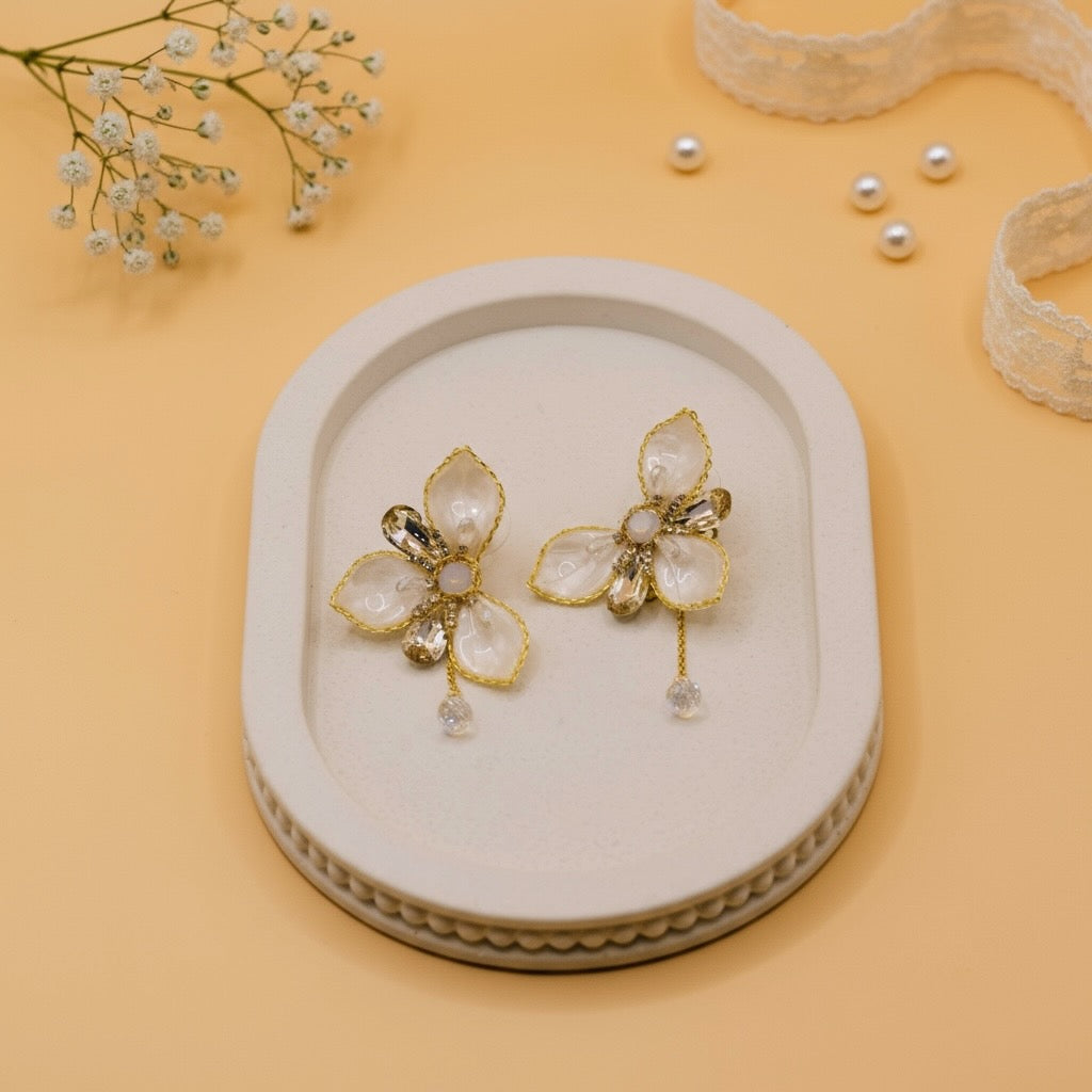 Petal Crystal Bloom Earrings