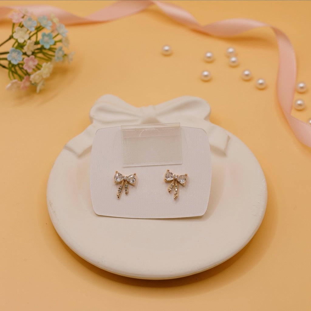 Crystal Whisper Bow earrings (Rose Gold Finish)
