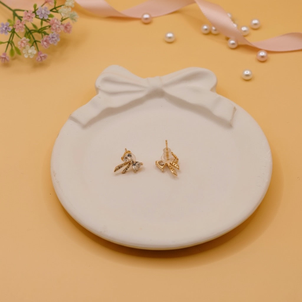 Crystal Whisper Bow earrings (Rose Gold Finish)