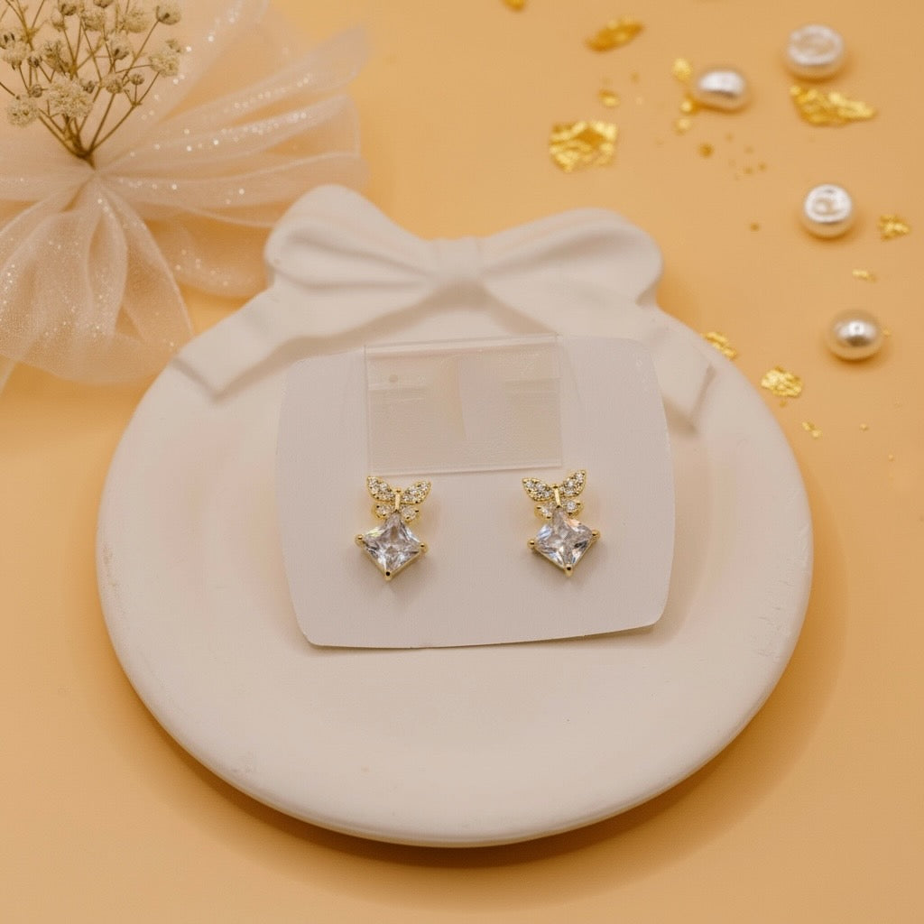 Butterfly Glow Studs (Gold Finish)
