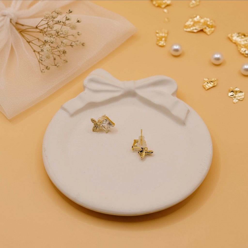 Butterfly Glow Studs (Gold Finish)