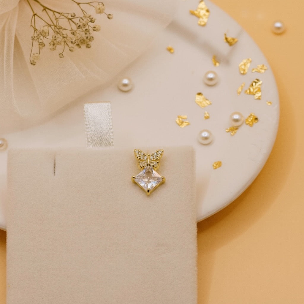 Butterfly Glow Studs (Gold Finish)