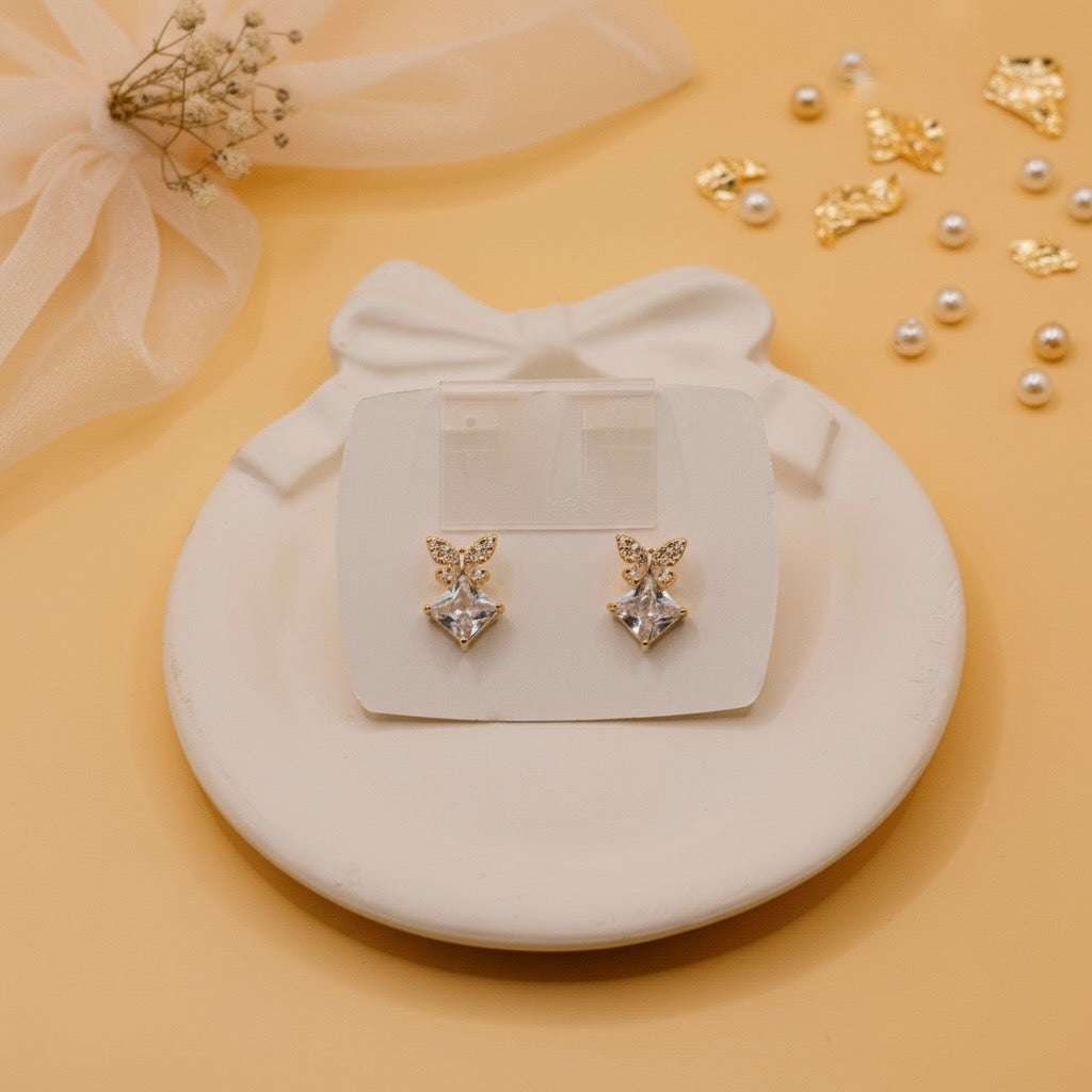 Butterfly Glow Studs (Rose Gold Finish)