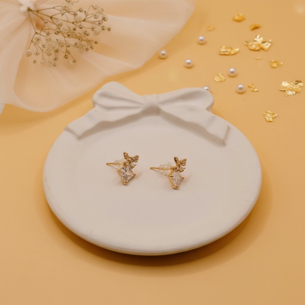 Butterfly Glow Studs (Rose Gold Finish)