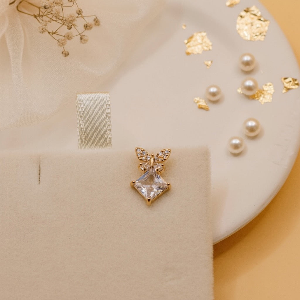 Butterfly Glow Studs (Rose Gold Finish)