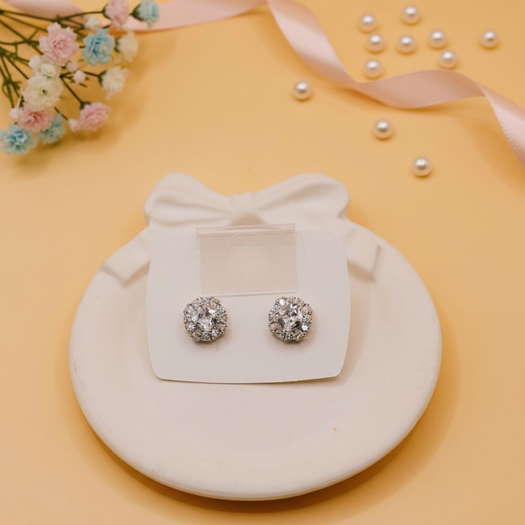 Royal Radiance Studs (Silver Finish)