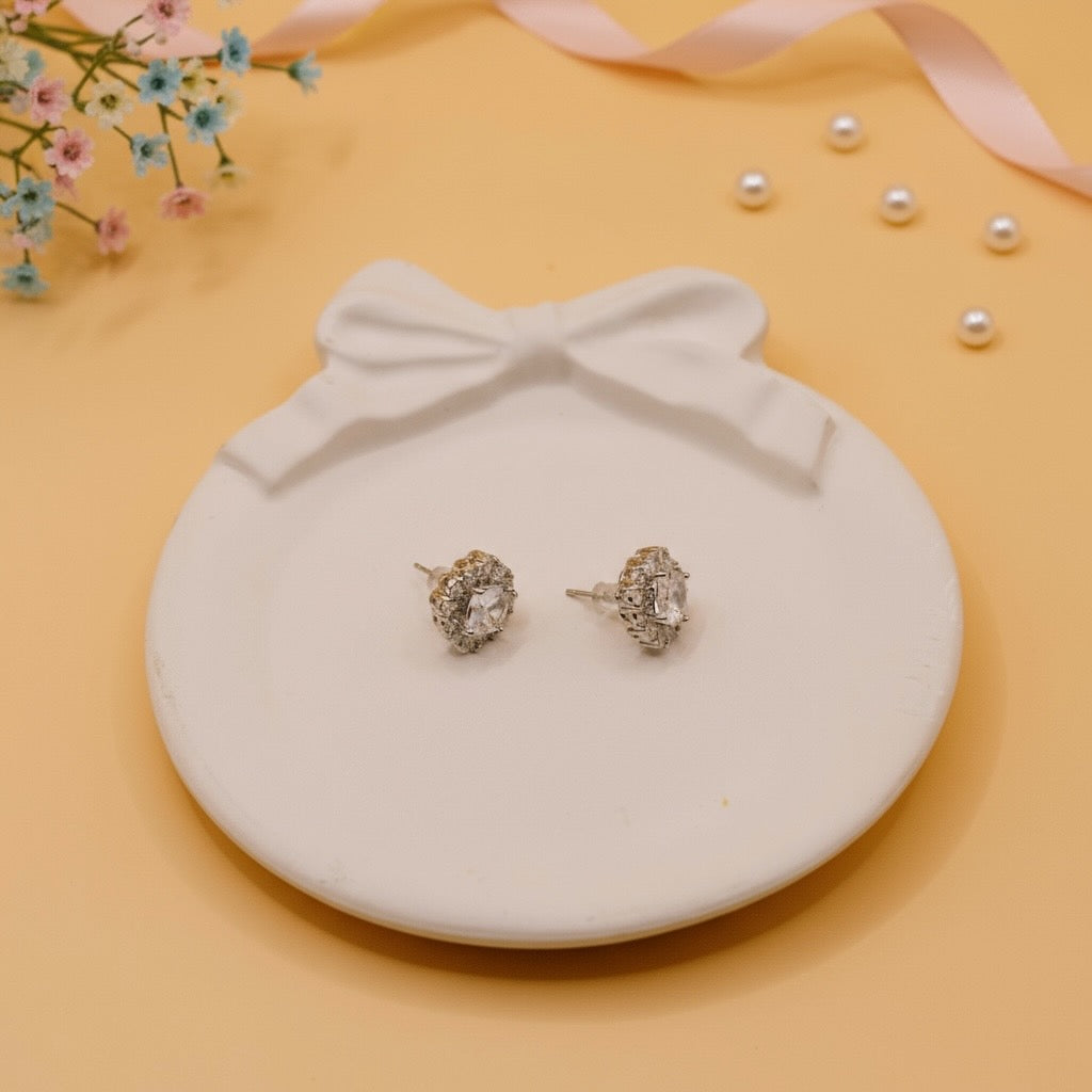 Royal Radiance Studs (Silver Finish)