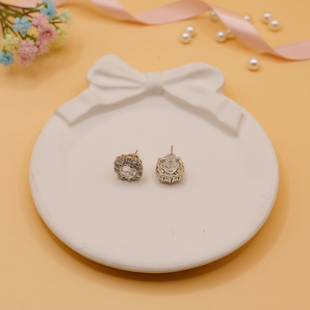 Royal Radiance Studs (Silver Finish)