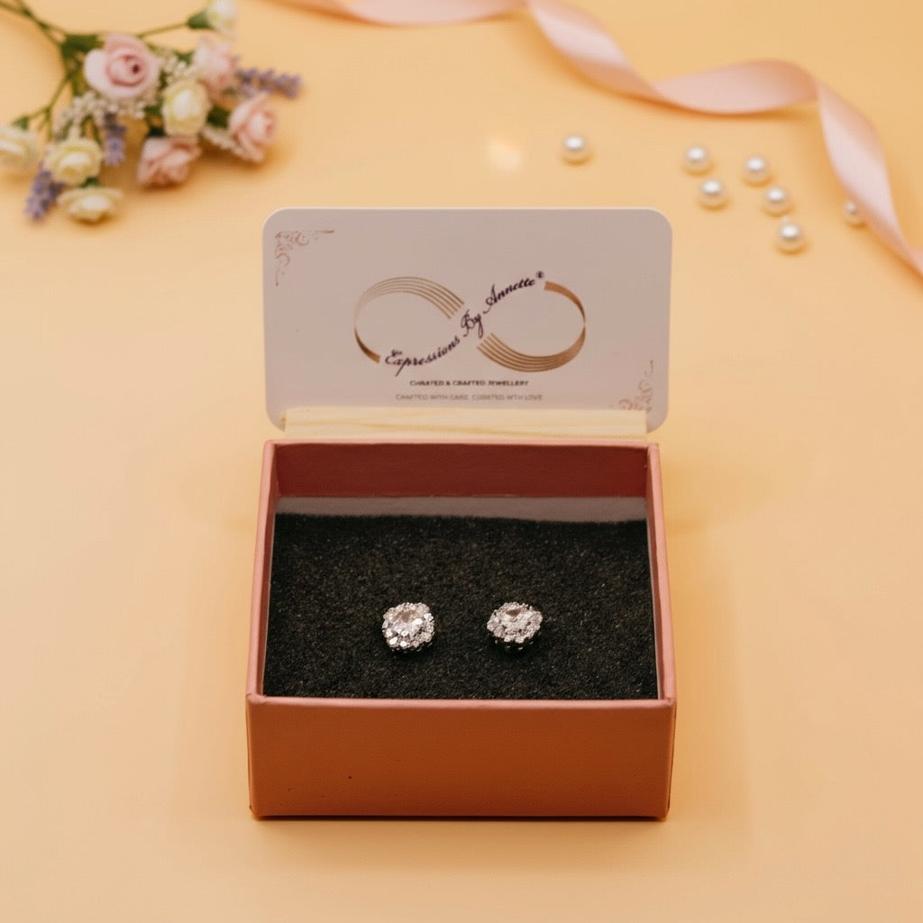 Royal Radiance Studs (Silver Finish)