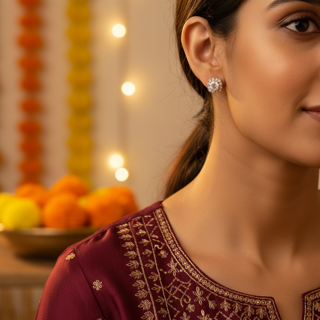 Rose Radiance Studs (Rose Gold Finish)