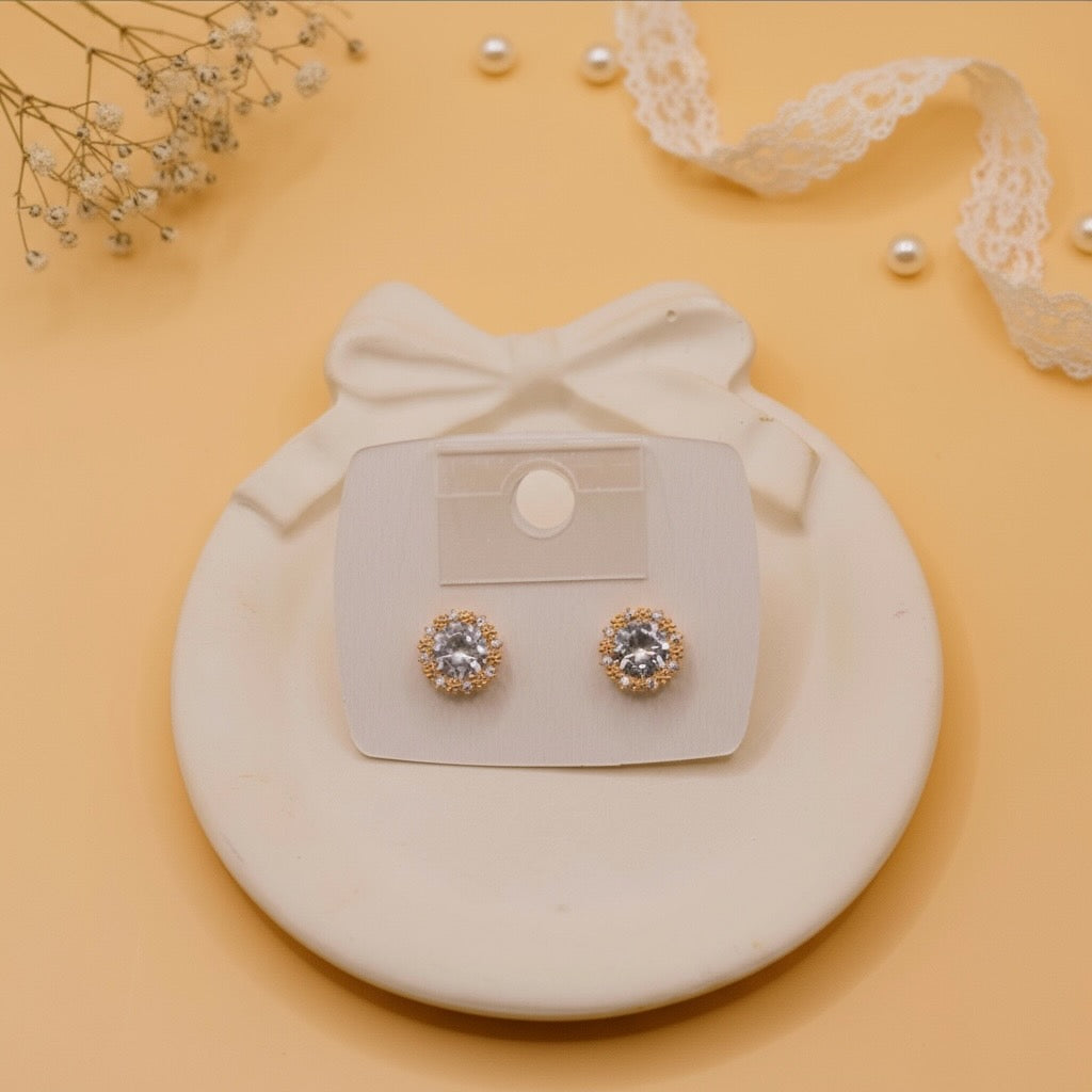 Crystal Halo Studs (Rose Gold Finish)