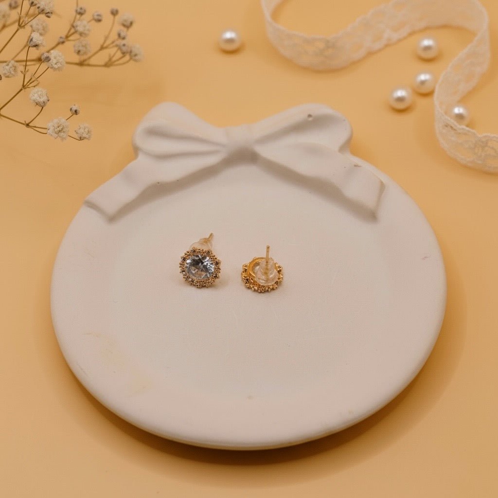 Crystal Halo Studs (Rose Gold Finish)