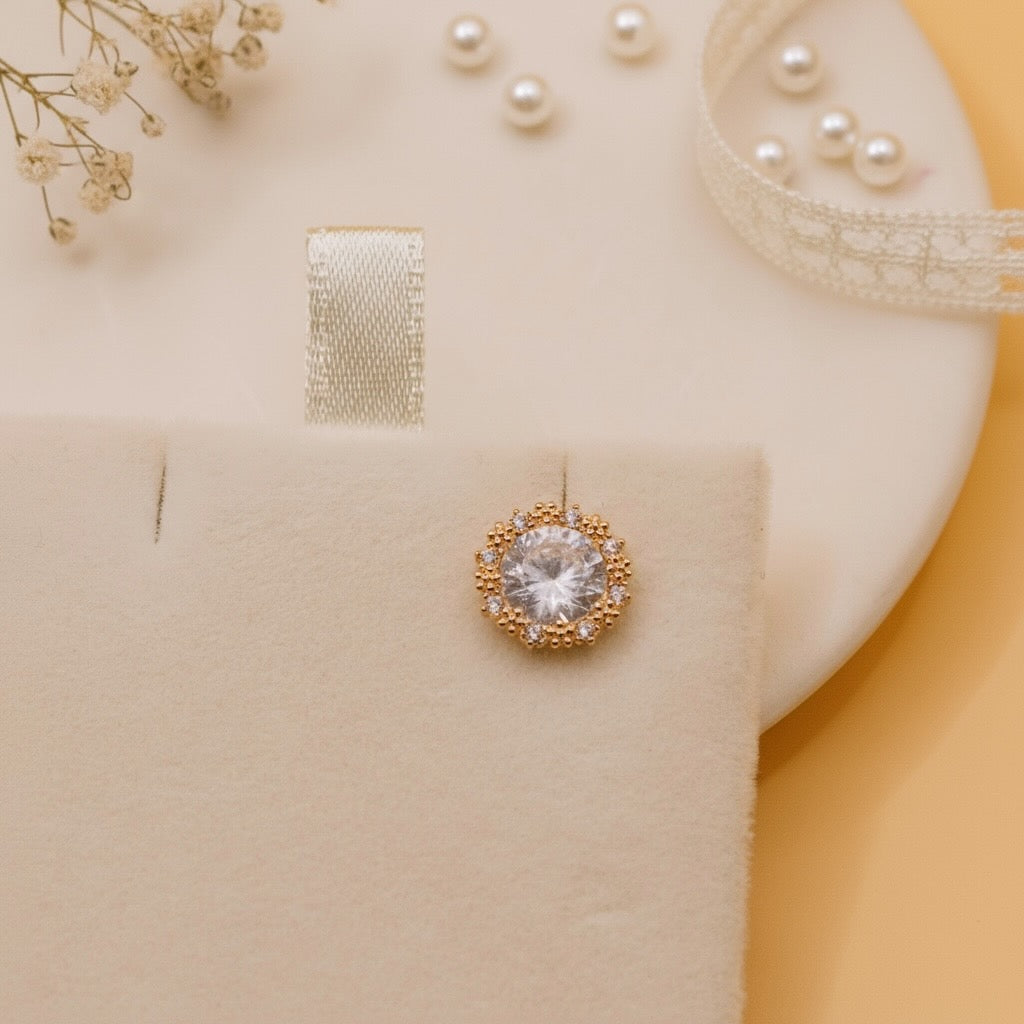 Crystal Halo Studs (Rose Gold Finish)