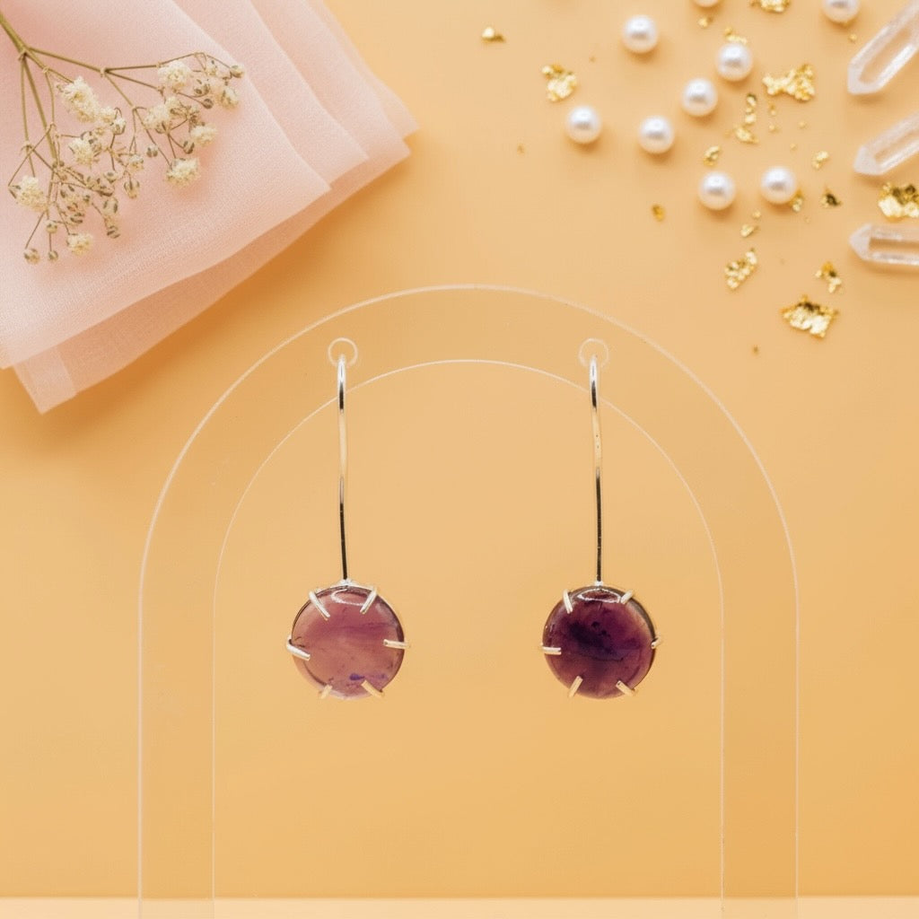 Amethyst Moon Drops (Sterling Silver)